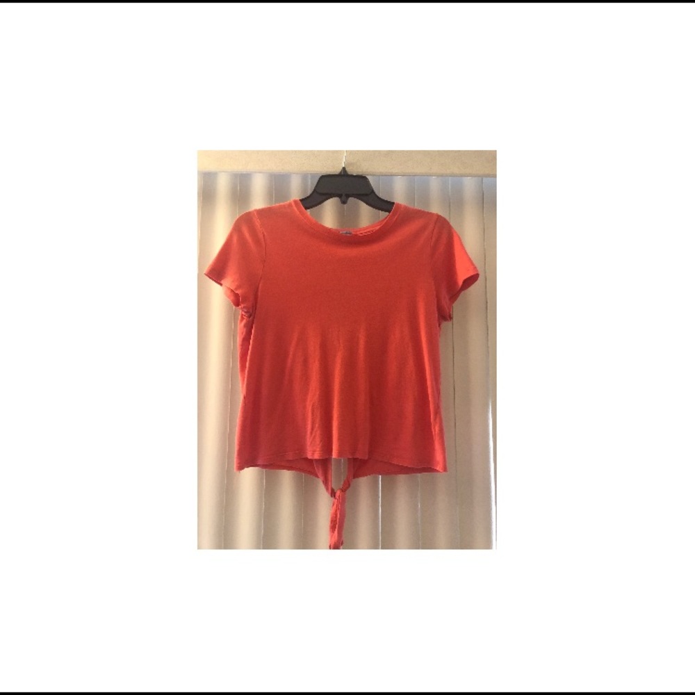 Aerie Cropped Tied Open Back T-shirt